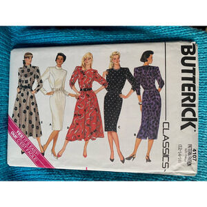 Butterick 4107 pattern dress long sleeve sz 12 14 16